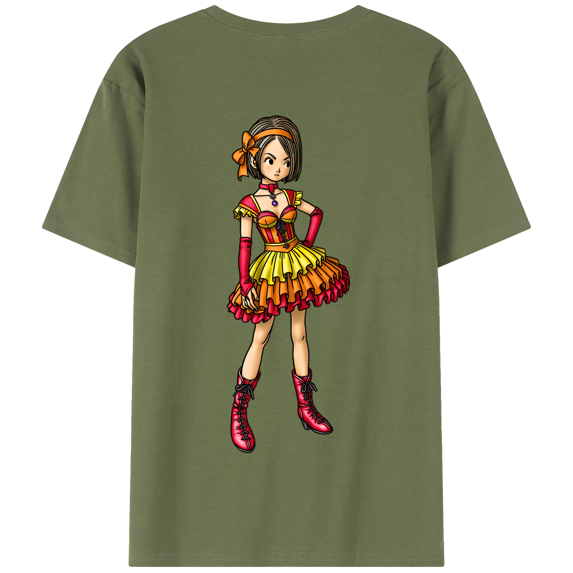 （画像用） ドラゴンクエスト Doragon Kuesuto Dragon Quest 綿100％半袖Tシャツ（背面プリント）